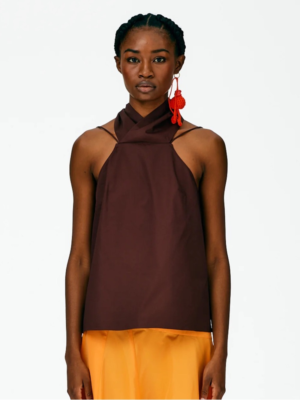 Tibi eco poplin halter top
